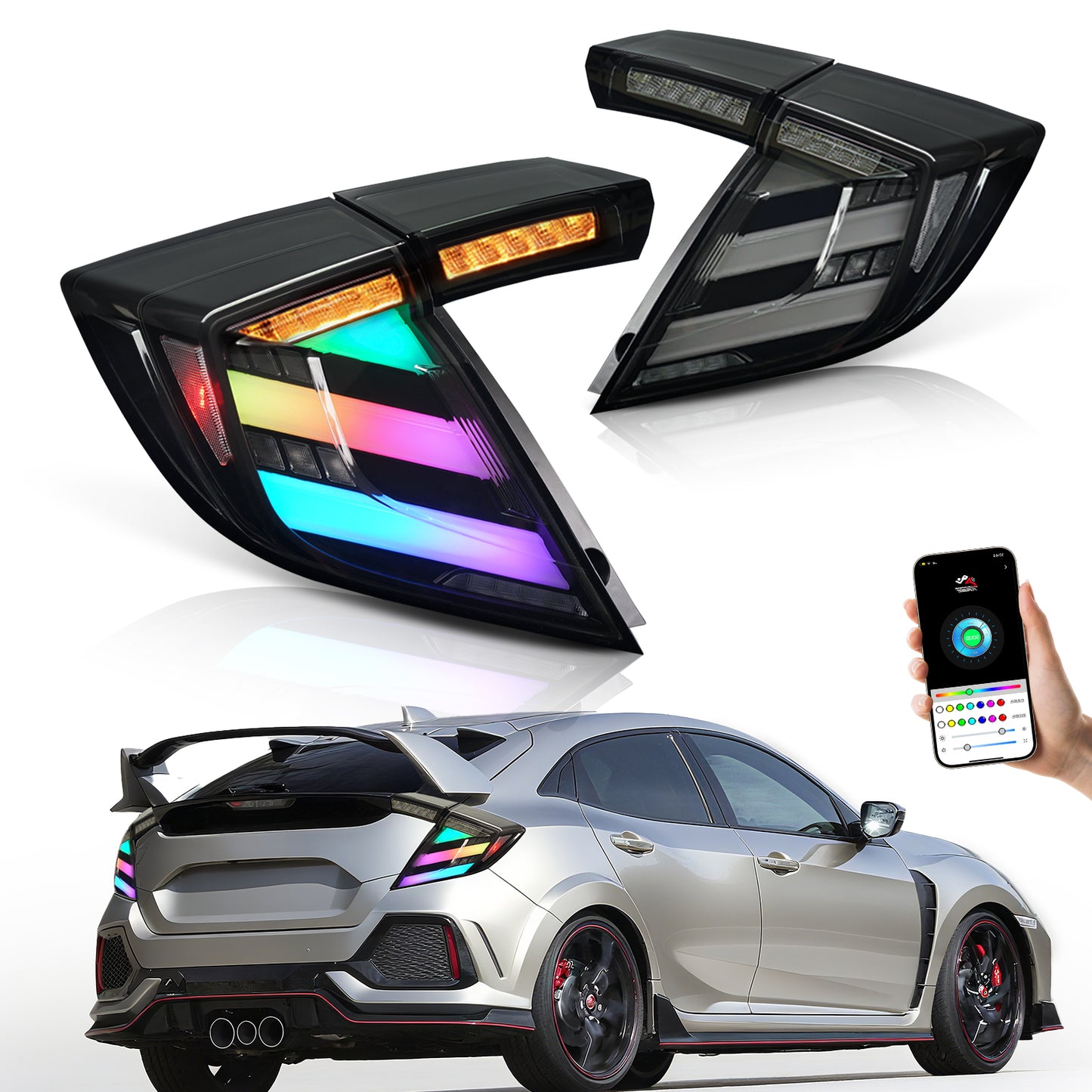 Archaic LED Tail Lights For 10th Gen Honda Civic 2016-2021  RGB Startup Animation