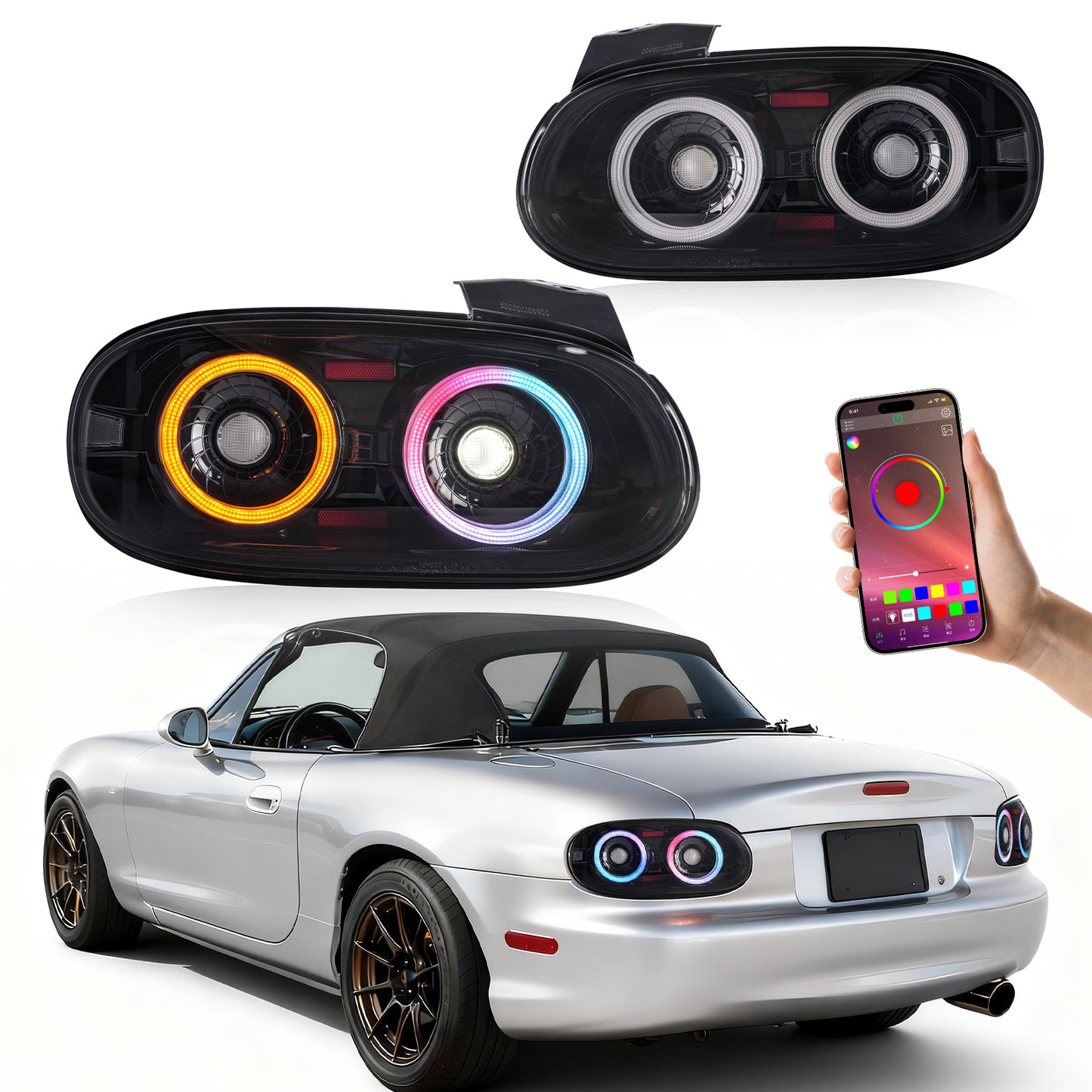 LED RGB Tail Lights Assembly For Mazda MX-5 NB/Mazda Mx-5 Miata 1998-2005