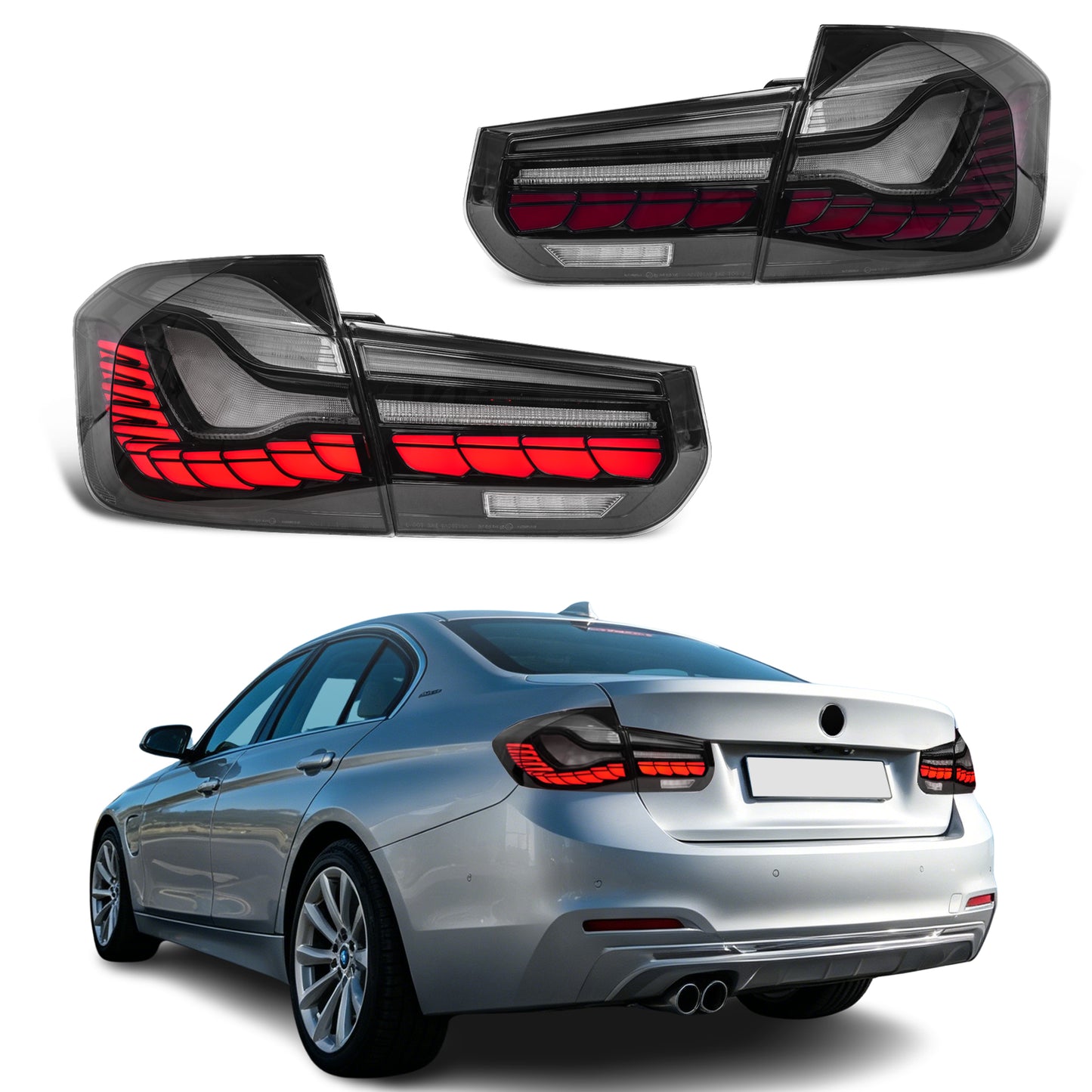 Archaic LED GTS Tail lights for BMW 3 Series F30 F80 M3 2013-2018,with Sequential Turn Signal and Startup Animation