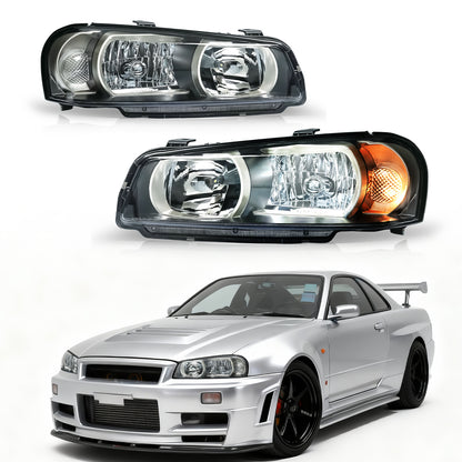 Archaic LED Headlight Assembly For Nissan Skyline R34 GT-R GTT BNR34 ER34 ENR34 HR34 1998-2002