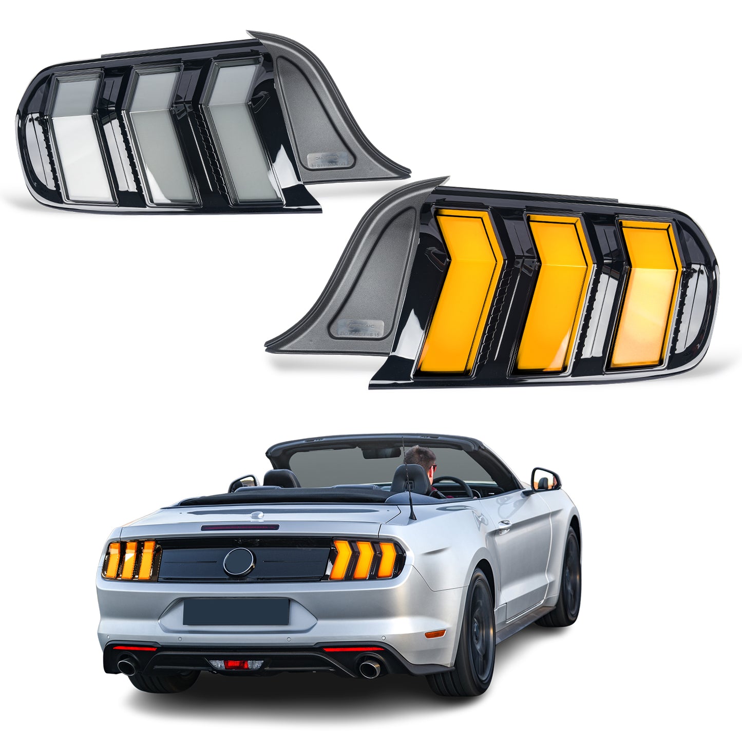 Archaic LED Tail Light For Ford Mustang Shelby GT350 GT500 GT Sequential Euro Rear Lamps