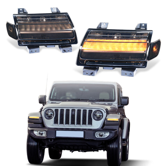 LED Fender Flare Turn Signal Lights for Jeep Wrangler JL Gladiator JT | Sequential Dynamic Amber Marker Lights