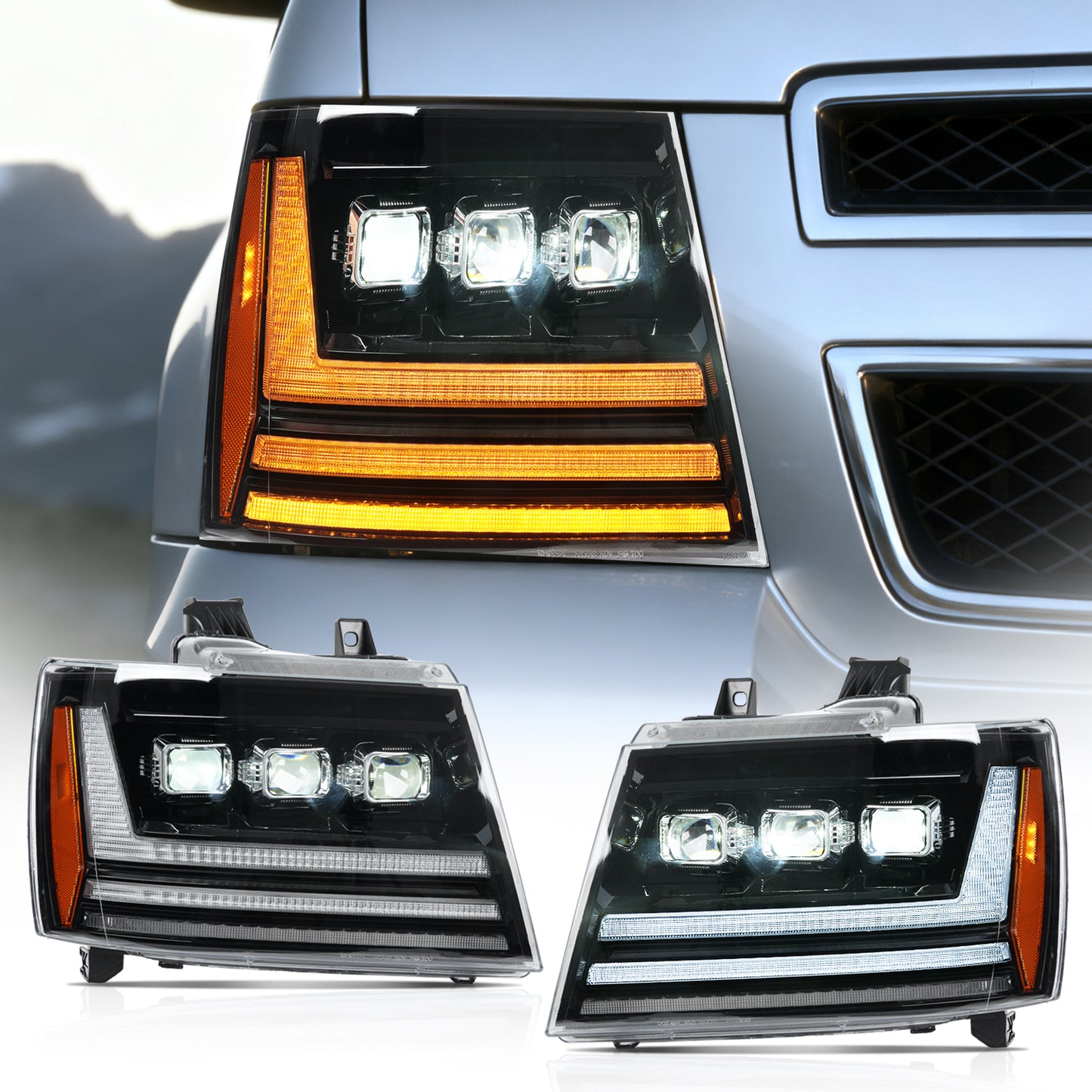 Archaic Led Headlight Assembly For Chevy Tahoe Chevrolet Suburban 2007-2014