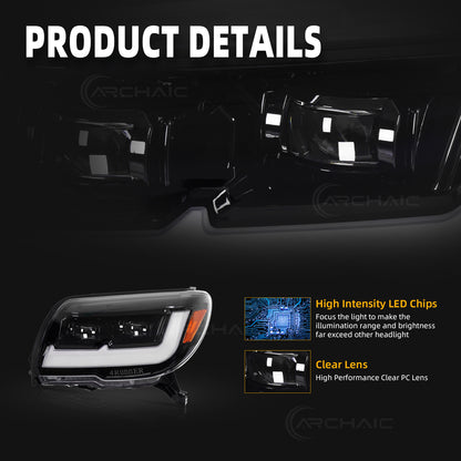 Pair LED Headlights For 2003-2009 Toyota 4Runner,Front Light w/LED Sequential Turn Signal