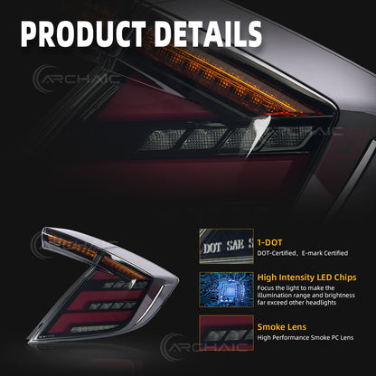 Archaic LED Tail Lights Assembly For 10th Gen Honda Civic LX EX Type R 2016-2021