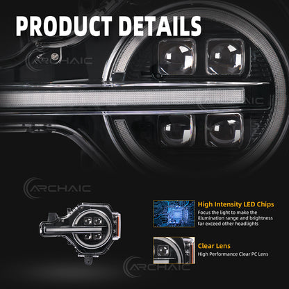 Archaic 4-Lens LED Projector Headlights for Ford Bronco 2021–2026