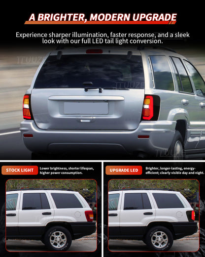 Archaic Smoked LED Tail Lights for Jeep Grand Cherokee WJ 1999–2004