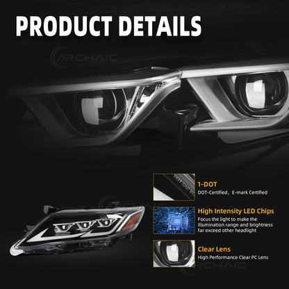 Pair LED Headlights For Toyota Camry XV40 facelift 2010 2011 facelift,only for US version