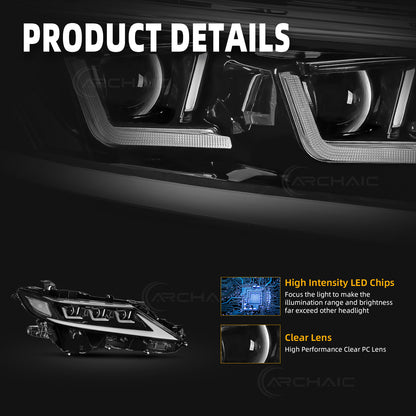 6 Lens Headlights For 8th Gen 2018-2024 Toyota Camry XSE XLE SE LE TRD Front Lamp with Startup Animation and Sequential Turn Signal