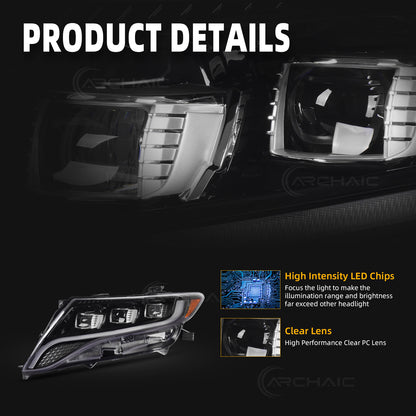 Pair Projector LED Headlight For 2009-2016 Toyota Venza AV10 Headlamp with Startup Animation and Sequential Turn Signal