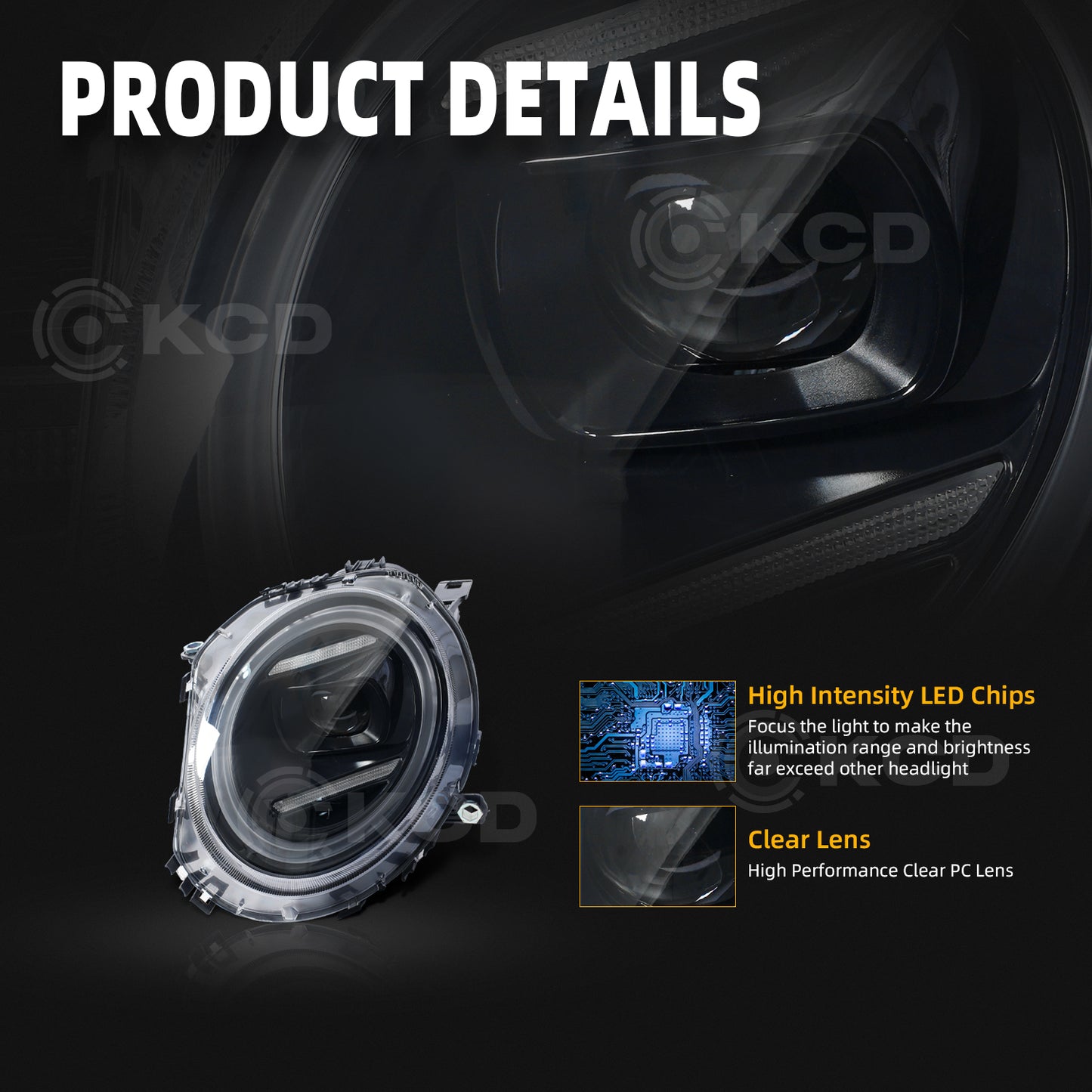 Archaic LED Headlight Assembly For Mini Cooper R55 R56 R57 R58 R59 2007-2015,J01 Style