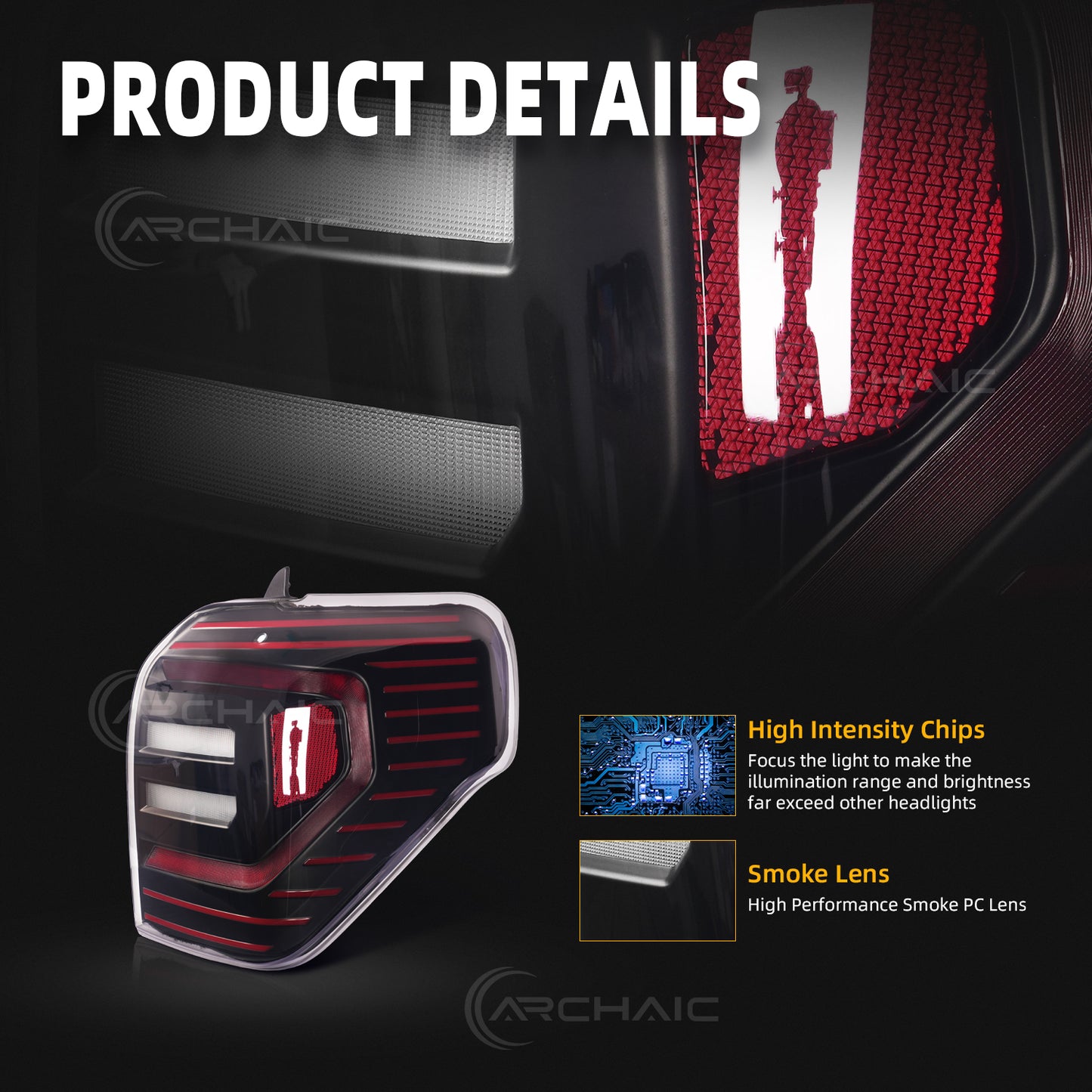 LED Tail Lights for Toyota 4Runner 2010-2024 | Smoke Lens Sequential Turn Signal | Plug & Play
