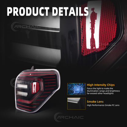 LED Tail Lights for Toyota 4Runner 2010-2024 | Smoke Lens Sequential Turn Signal | Plug & Play