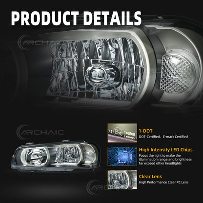 Archaic LED Headlight Assembly For Nissan Skyline R34 GT-R GTT BNR34 ER34 ENR34 HR34 1998-2002
