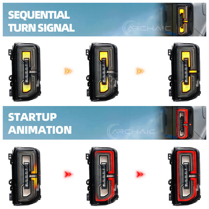 Archaic Full LED Tail Lights for Ford Bronco 2021–Up | Sequential Turn Signals