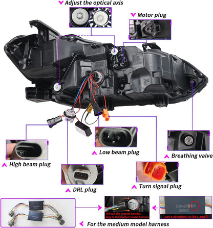Archaic LED Headlight Assembly For 11th Gen Honda Civic 2022-2025 Startup Animation DRL