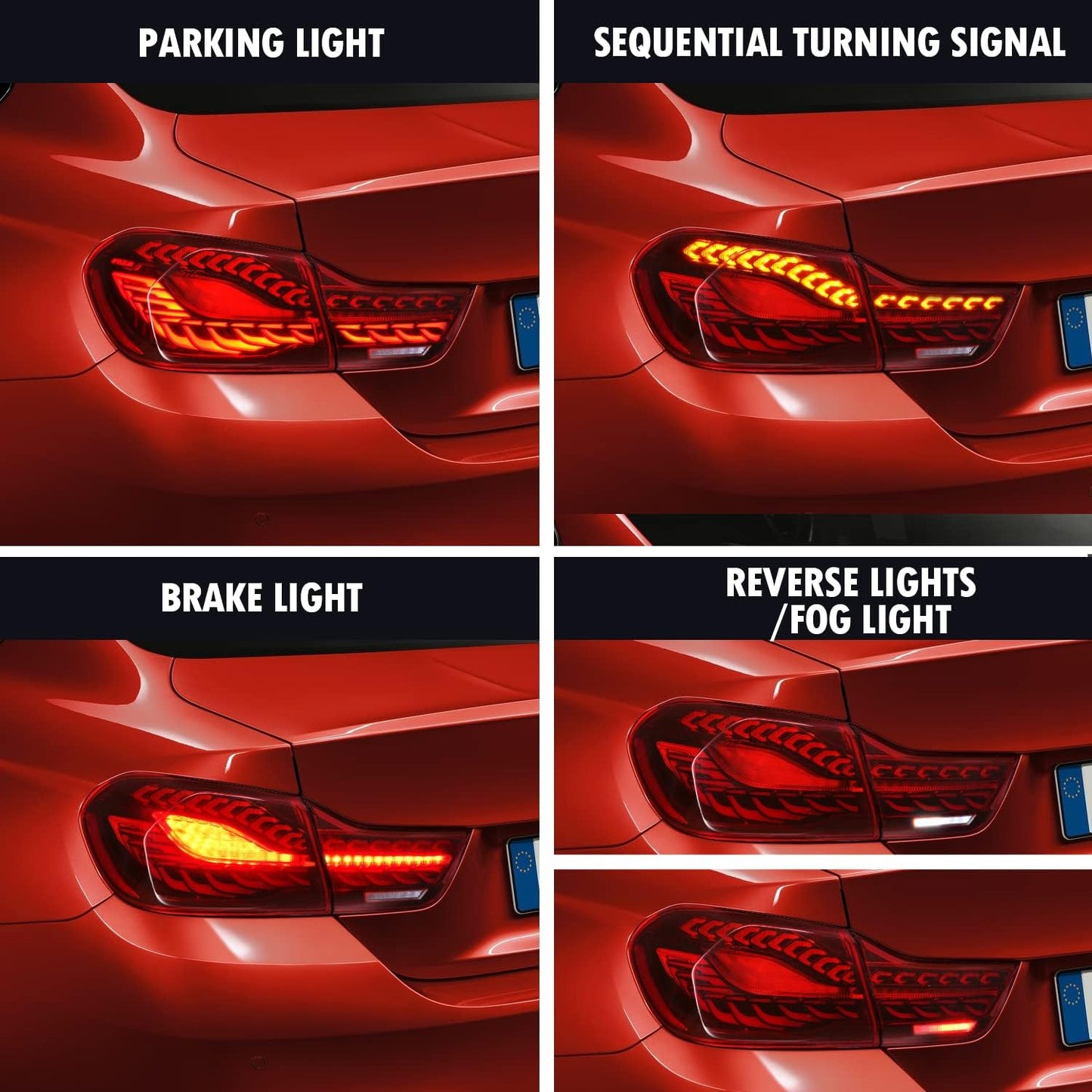 Archaic LED GTS Tail lights for BMW 4 Series F36 F32 F33 F82 F83 M4 2014-2020,with Sequential Turn Signal and Startup Animation
