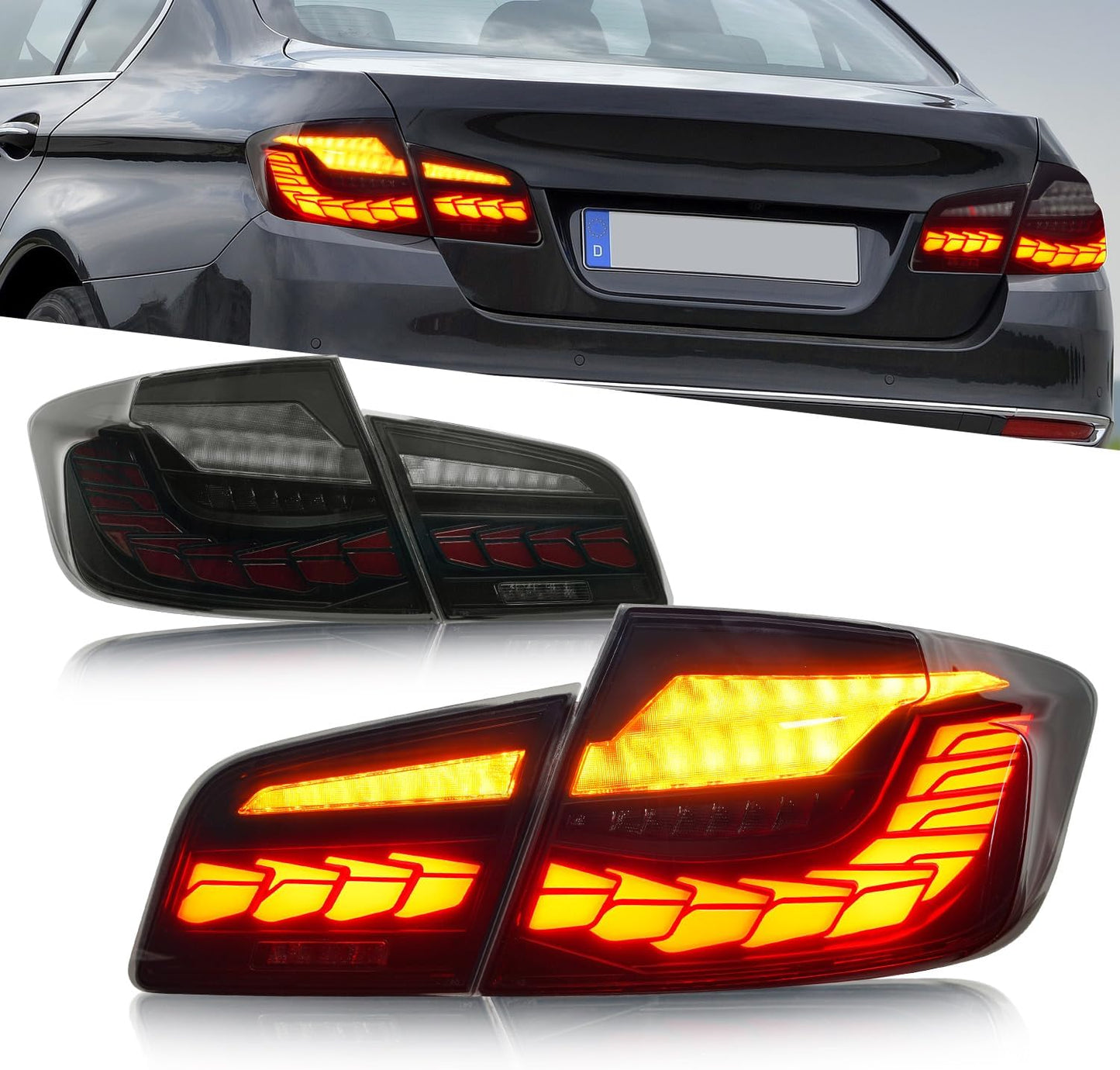 LED Tail Lights for BMW 5 Series F10 F18 M5 Sedan 2011-2017 Sequential Rear Lamps