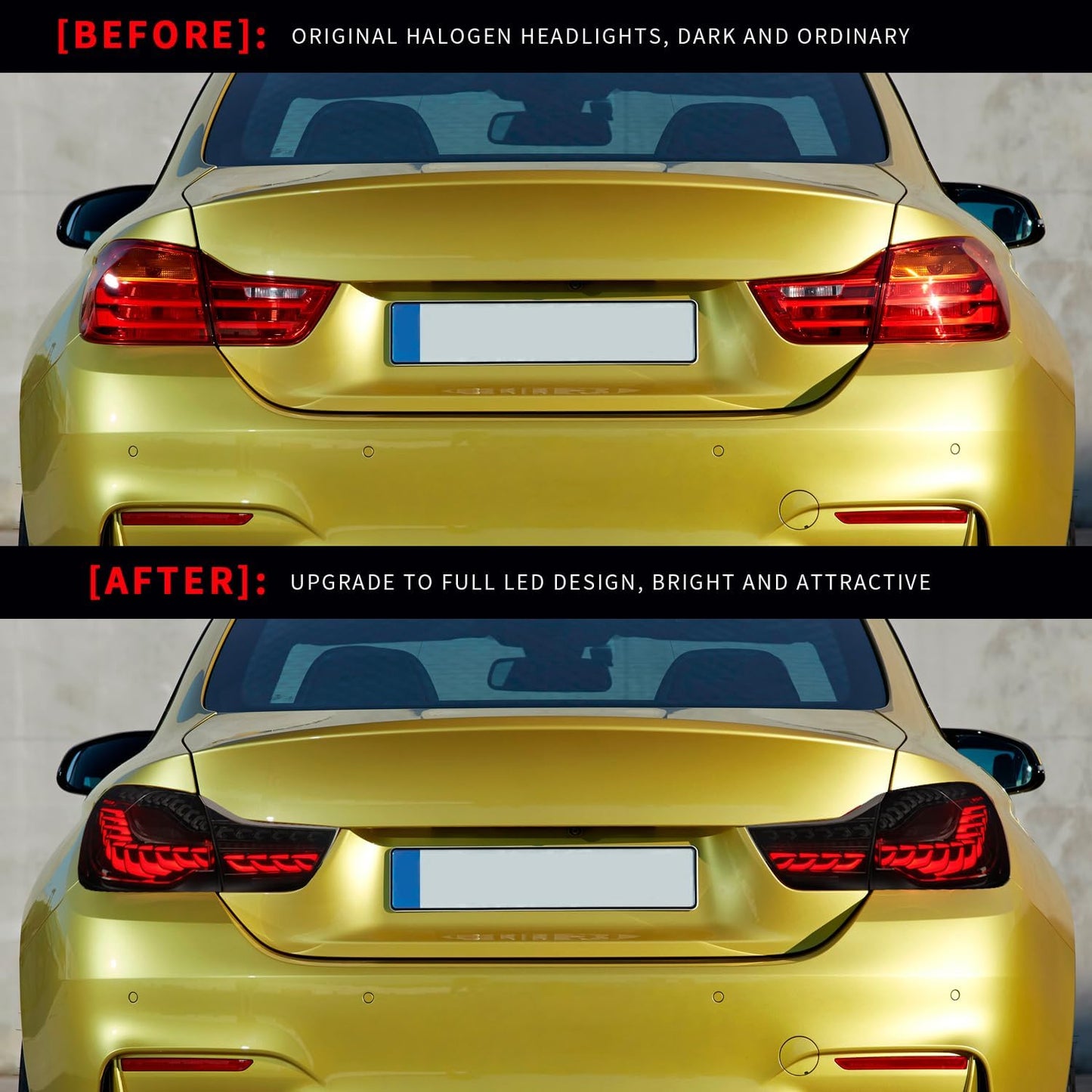 Archaic LED GTS Tail lights for BMW 4 Series F36 F32 F33 F82 F83 M4 2014-2020,with Sequential Turn Signal and Startup Animation