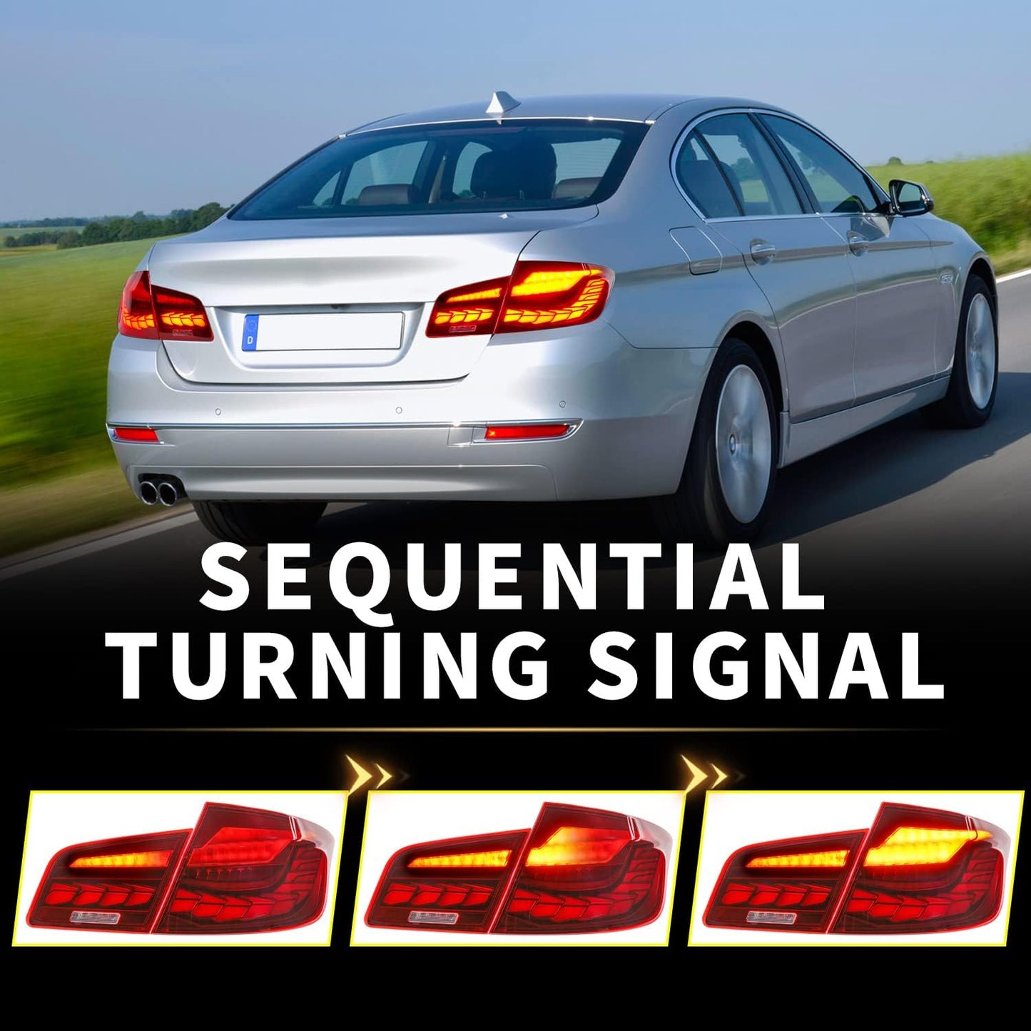 LED Tail Lights for BMW 5 Series F10 F18 M5 Sedan 2011-2017 Sequential Rear Lamps
