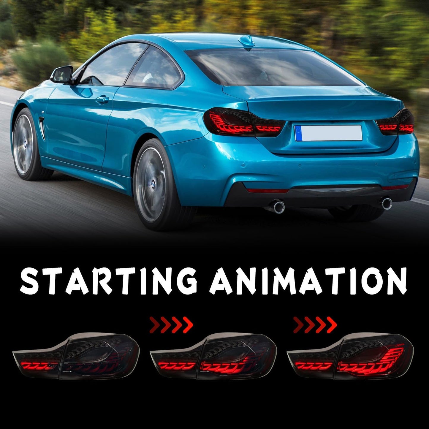 Archaic LED GTS Tail lights for BMW 4 Series F36 F32 F33 F82 F83 M4 2014-2020,with Sequential Turn Signal and Startup Animation