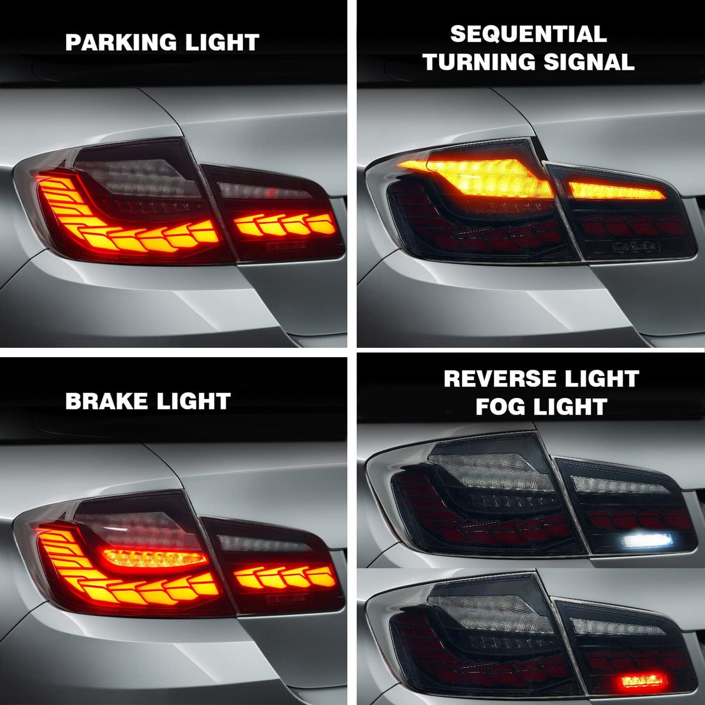 LED Tail Lights for BMW 5 Series F10 F18 M5 Sedan 2011-2017 Sequential Rear Lamps