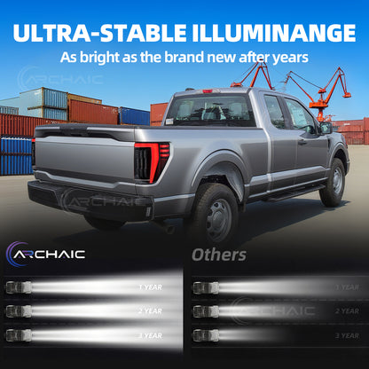 Archaic LED Tail Lights For Ford F-150 F150 XL STX 2021-2023,w Sequential Turn Signal and Startup Animation