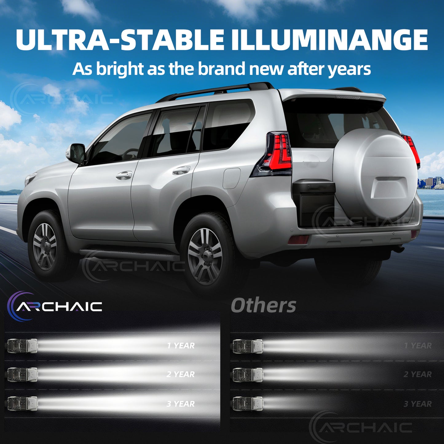LED Tail Lights Assembly for Lexus GX460 & Toyota Land Cruiser Prado 2010–2023 | Rear Lamp Upgrade