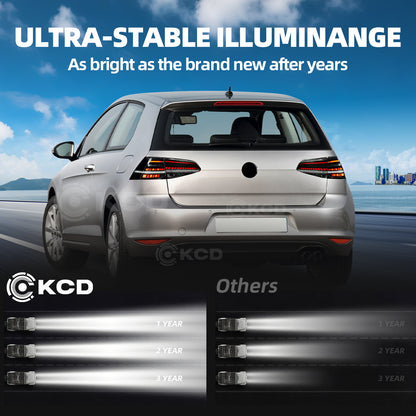 Archaic LED Taillight Assembly For VW Golf 7/7.5 2013-2019 Startup Animation