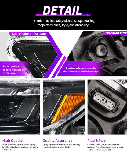 Archaic 6-Lens  LED Headlights for Ford Mustang S550 2015–2017