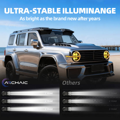 Archaic LED Headlight Assembly For GWM Tank300 2019-2025 White and Yellow DRL