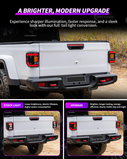 "Bold Rear Signature" Smoked LED Tail Lights for Jeep Gladiator JT 2020–2026
