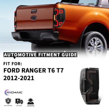 Archaic LED Taillight Assembly For Ford Ranger 2012–2020 | Sequential Turn Signal