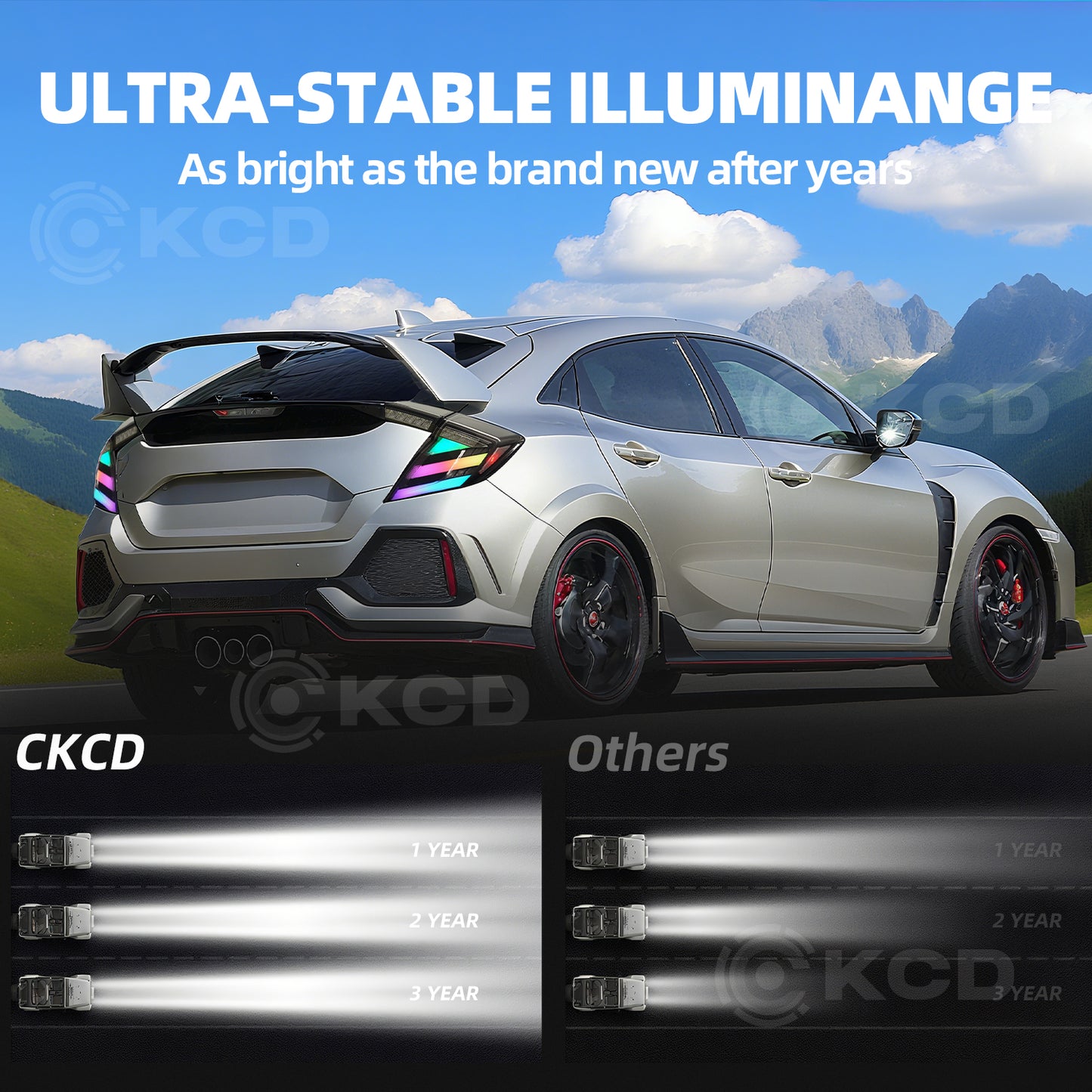 Archaic LED Tail Lights For 10th Gen Honda Civic 2016-2021  RGB Startup Animation