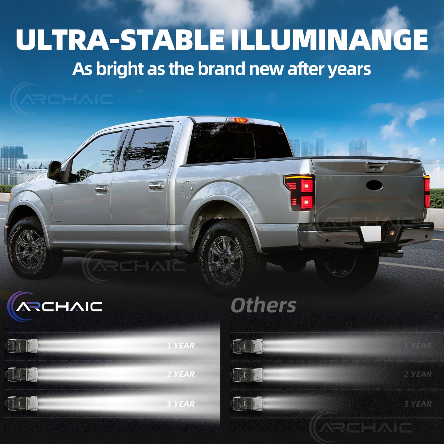 Archaic LED Tail Lights For Ford F150 Platinum/XLT/Limited 2015-2020,only for OE Halogen