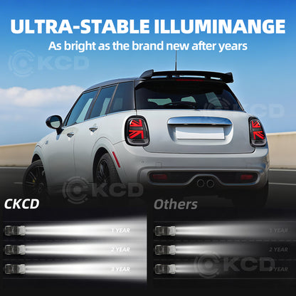 Archaic LED Taillight Assembly For Mini Cooper F55 F56 F57 2014-2024 Sequential Turn Signal