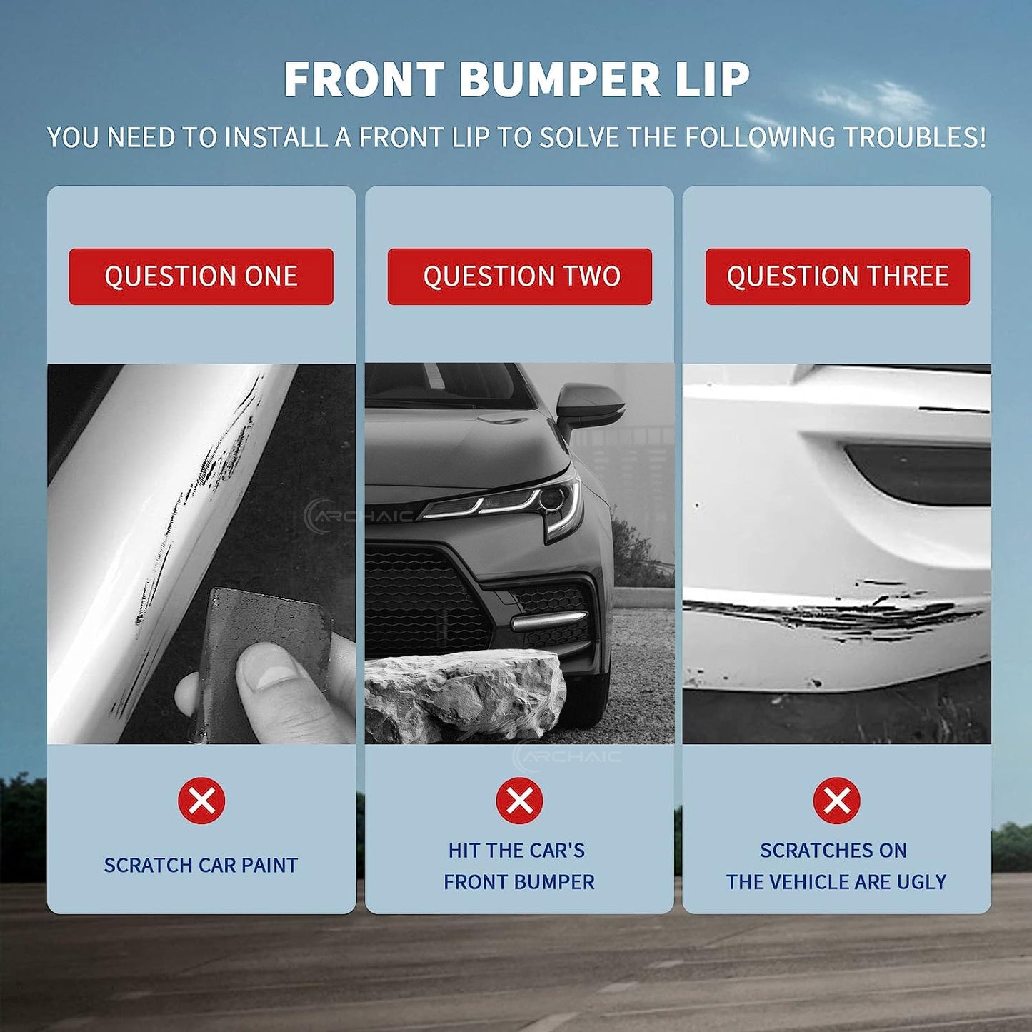Archaic Front Bumper Lower Lip For Toyota Camry XSE XLE 2024