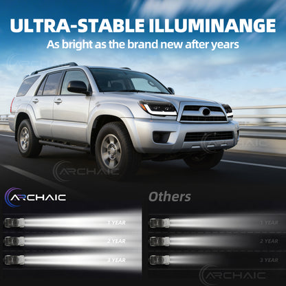 Pair LED Headlights For 2003-2009 Toyota 4Runner,Front Light w/LED Sequential Turn Signal