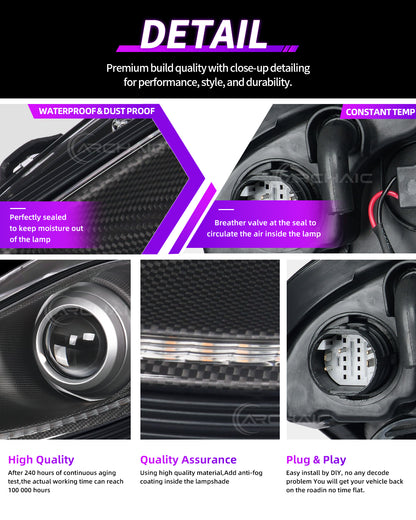 Bi-Xenon Headlights for Ferrari F430 2005-2010 | Real Carbon Fiber OEM+ Upgrade,with E-mark