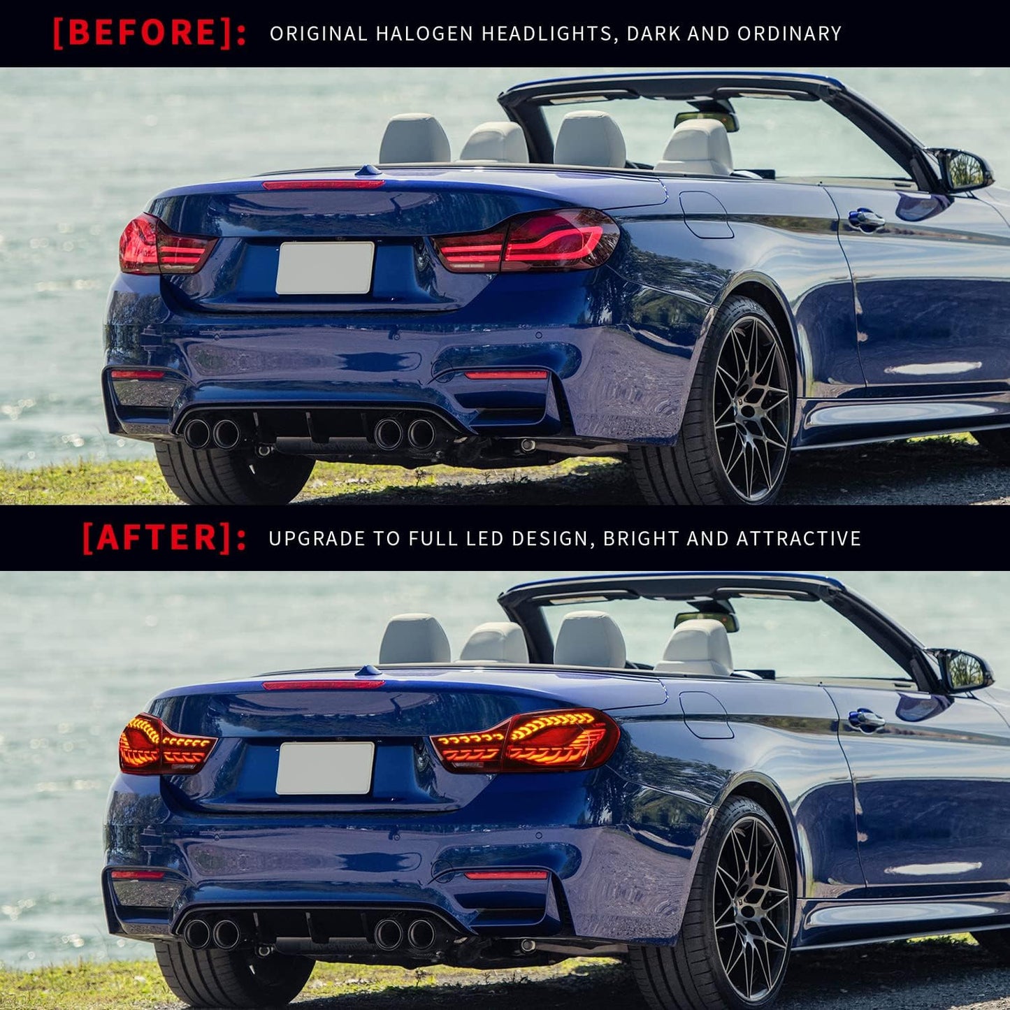 Archaic LED GTS Tail lights for BMW 4 Series F36 F32 F33 F82 F83 M4 2014-2020,with Sequential Turn Signal and Startup Animation