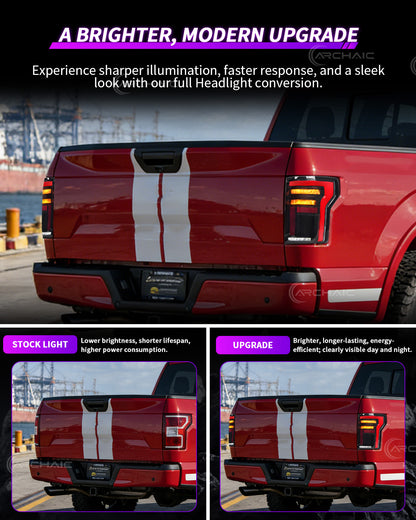 Archaic LED Tail Lights for Ford F-150 2015–2020 & Raptor 2017–2020