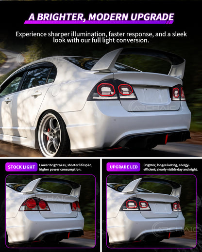 Archaic Diamond LED Tail Lights for Honda Civic FD2 2007–2010