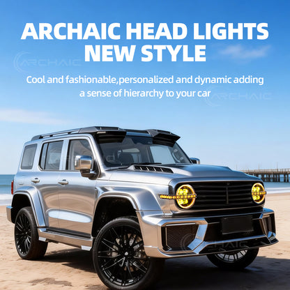 Archaic LED Headlight Assembly For GWM Tank300 2019-2025 White and Yellow DRL