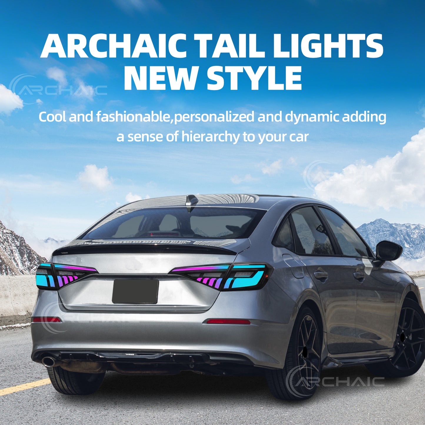 Archaic RGB LED Tail Lights For 11th Gen Honda Civic Sedan 2022-2025