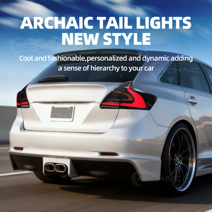 Pair LED Tail Lights Assembly For Toyota Venza AV10 2009-2015 Rear Lamps wih Startup Animation