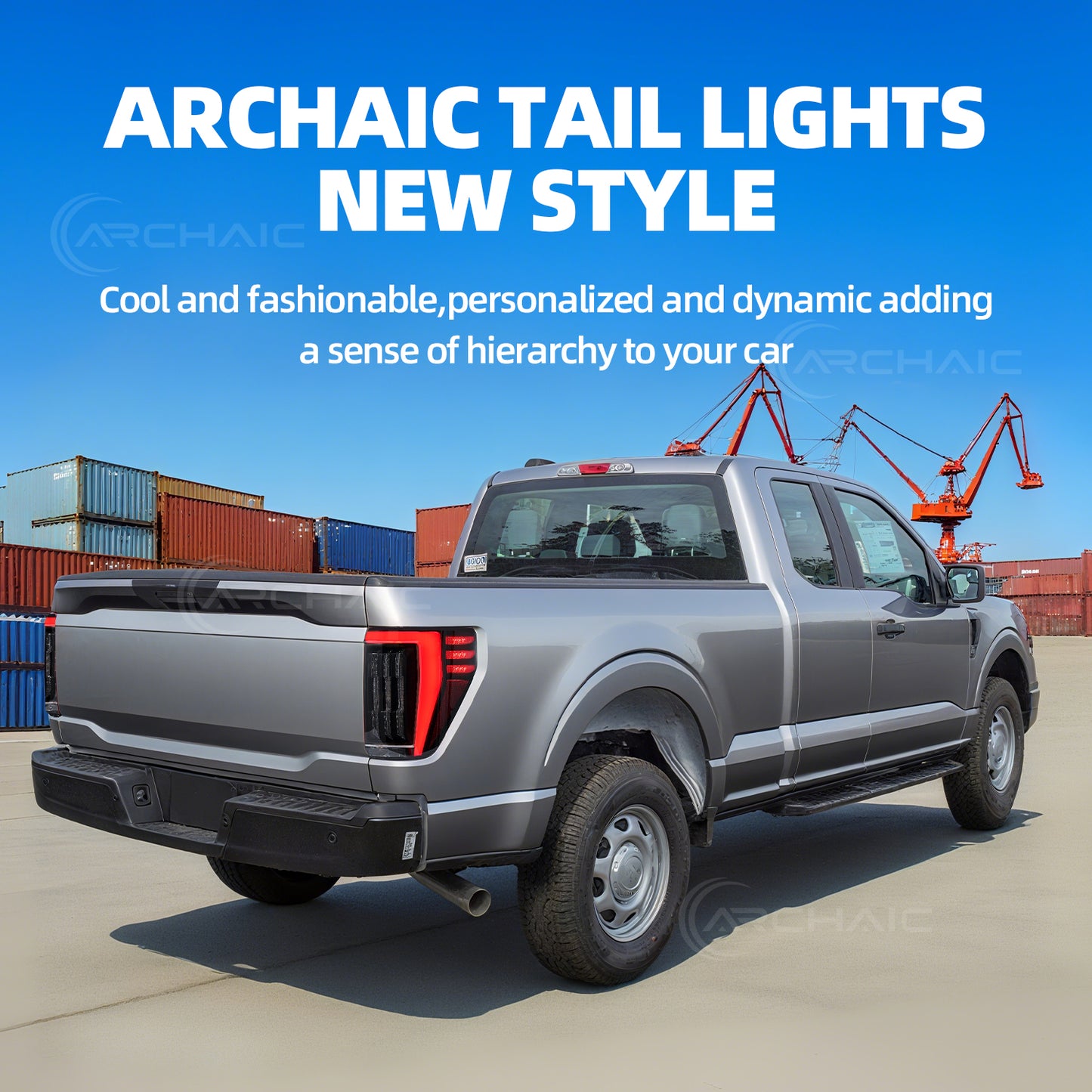 Archaic LED Tail Lights For Ford F-150 F150 XL STX 2021-2023,w Sequential Turn Signal and Startup Animation