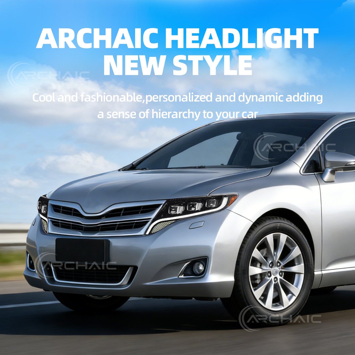 Pair Projector LED Headlight For 2009-2016 Toyota Venza AV10 Headlamp with Startup Animation and Sequential Turn Signal
