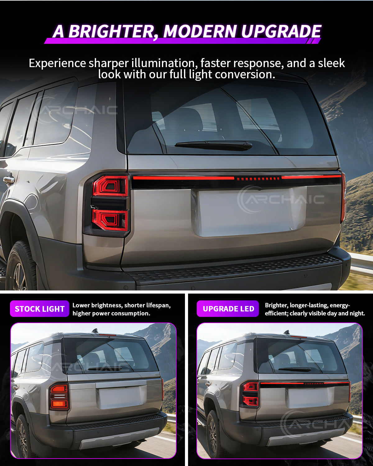 “Personalize signature” Tail Lights for Toyota Land Cruiser Prado LC250 2025–2026 | With Middle Light Bar