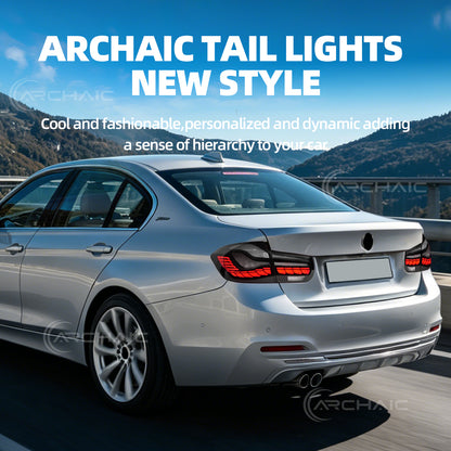 Archaic LED GTS Tail lights for BMW 3 Series F30 F80 M3 2013-2018,with Sequential Turn Signal and Startup Animation