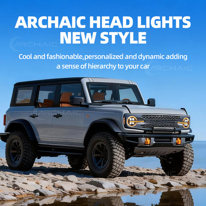 Archaic LED Headlights for Ford Bronco 2021–2026 | App-Controlled DRL
